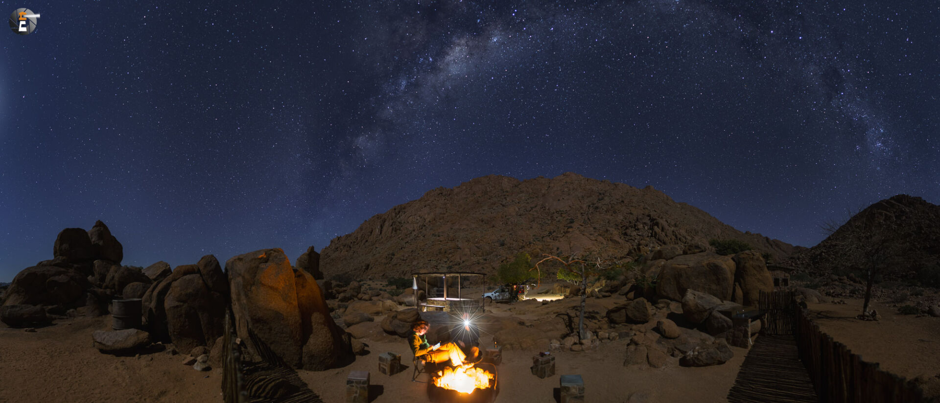 Camping under stars