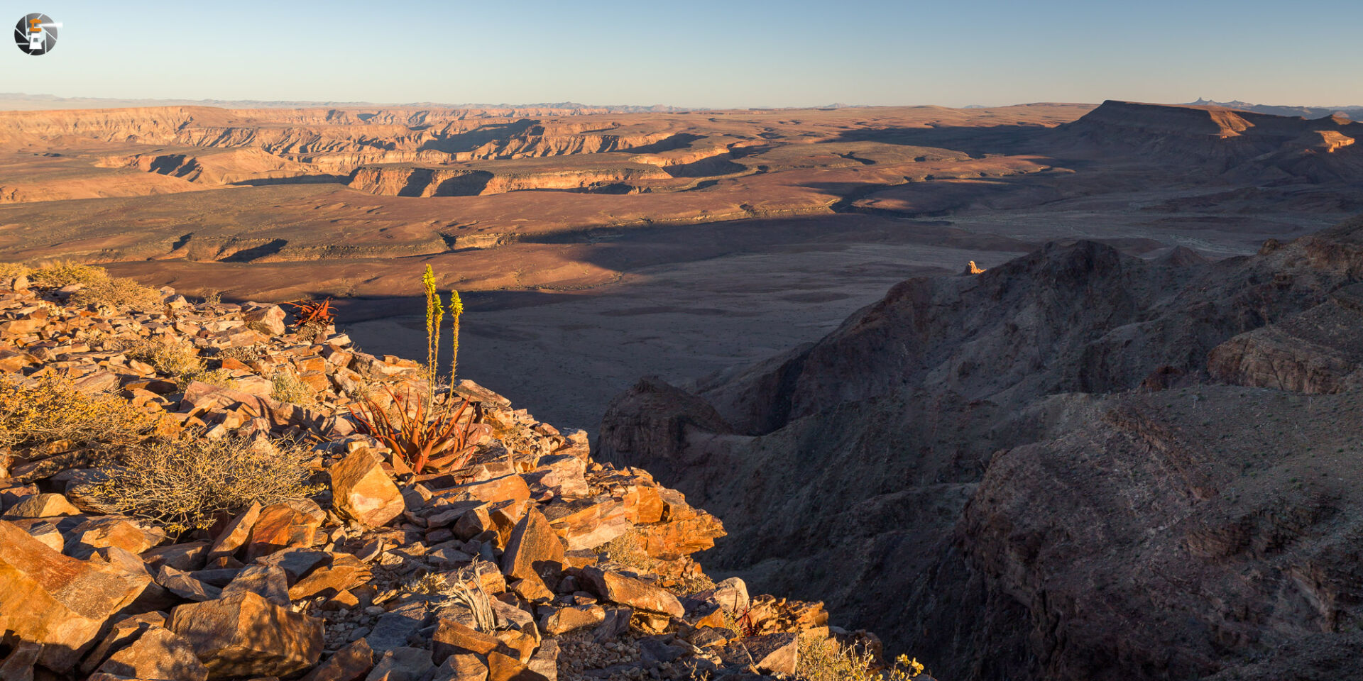 Fish river canyon in evening light