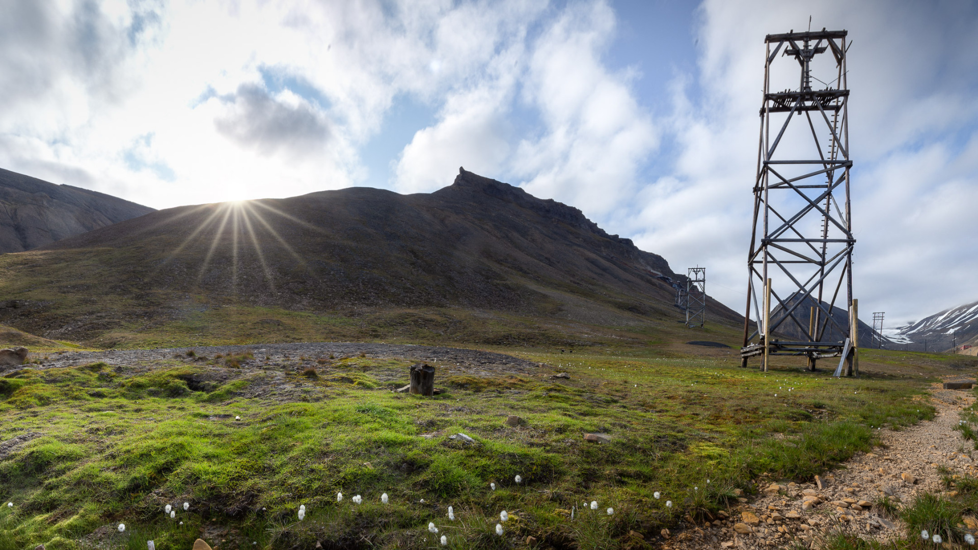 Ruins of coal mining cableway