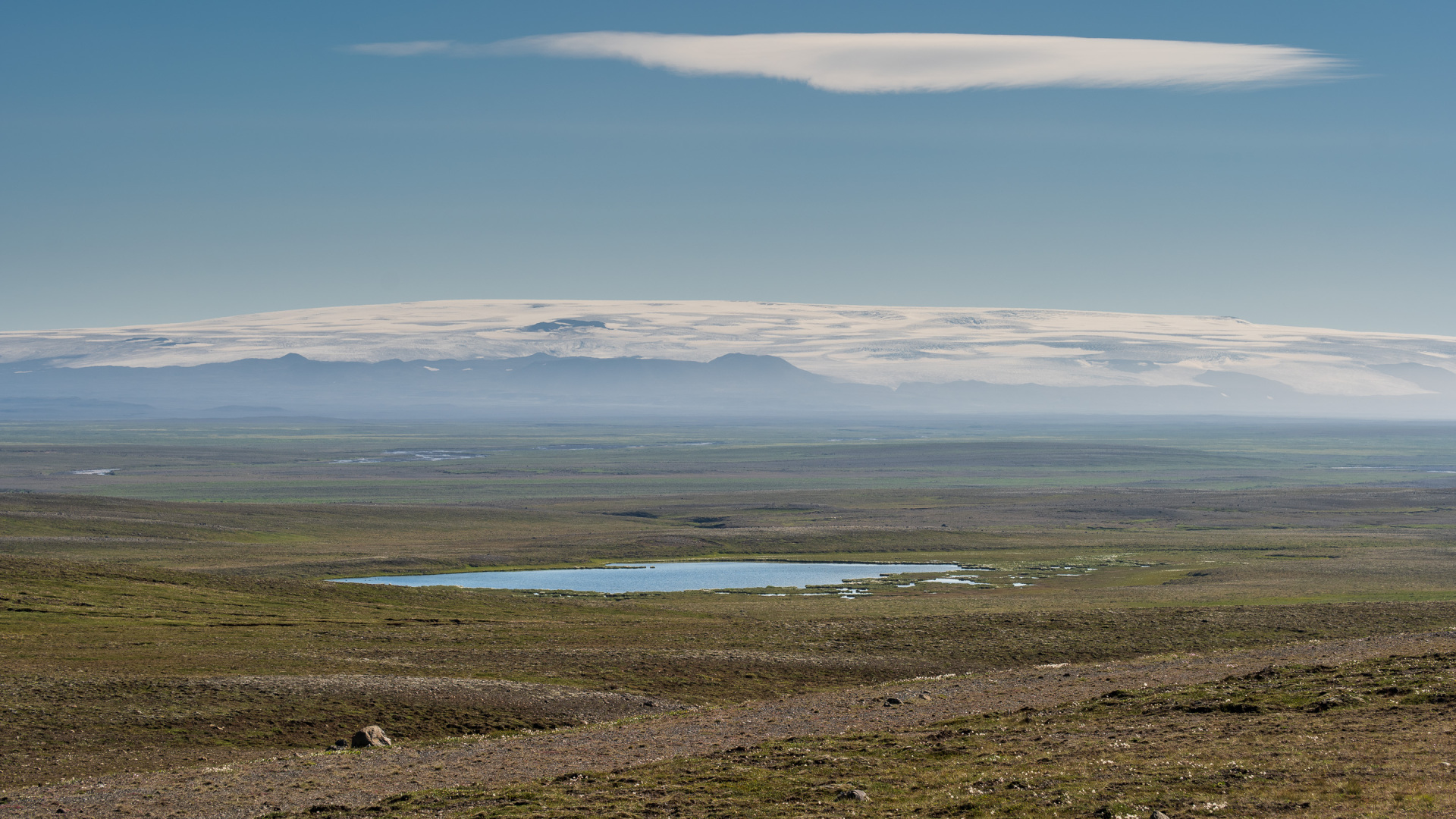 Auf der Kjölur, Höfsjökull in Sicht