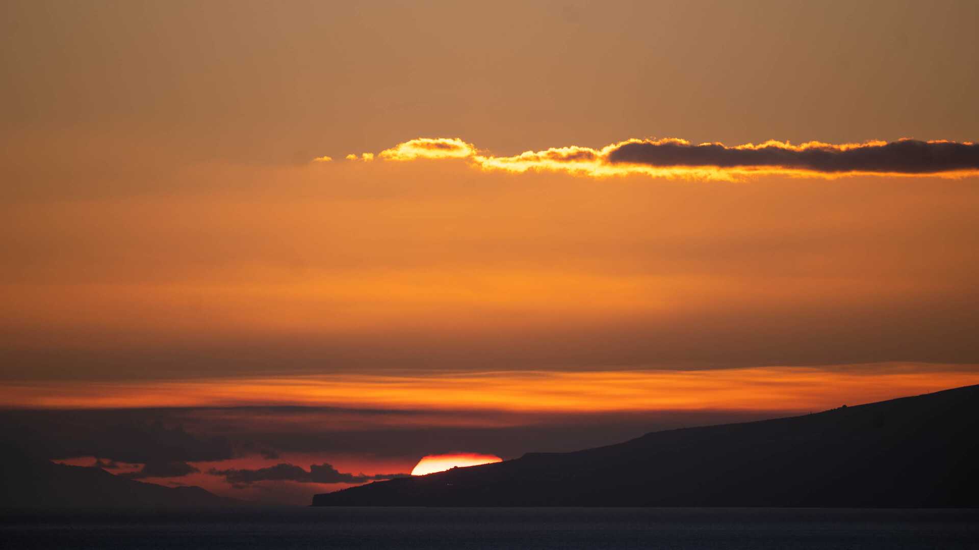 Sonnenuntergang hinter La Gomera